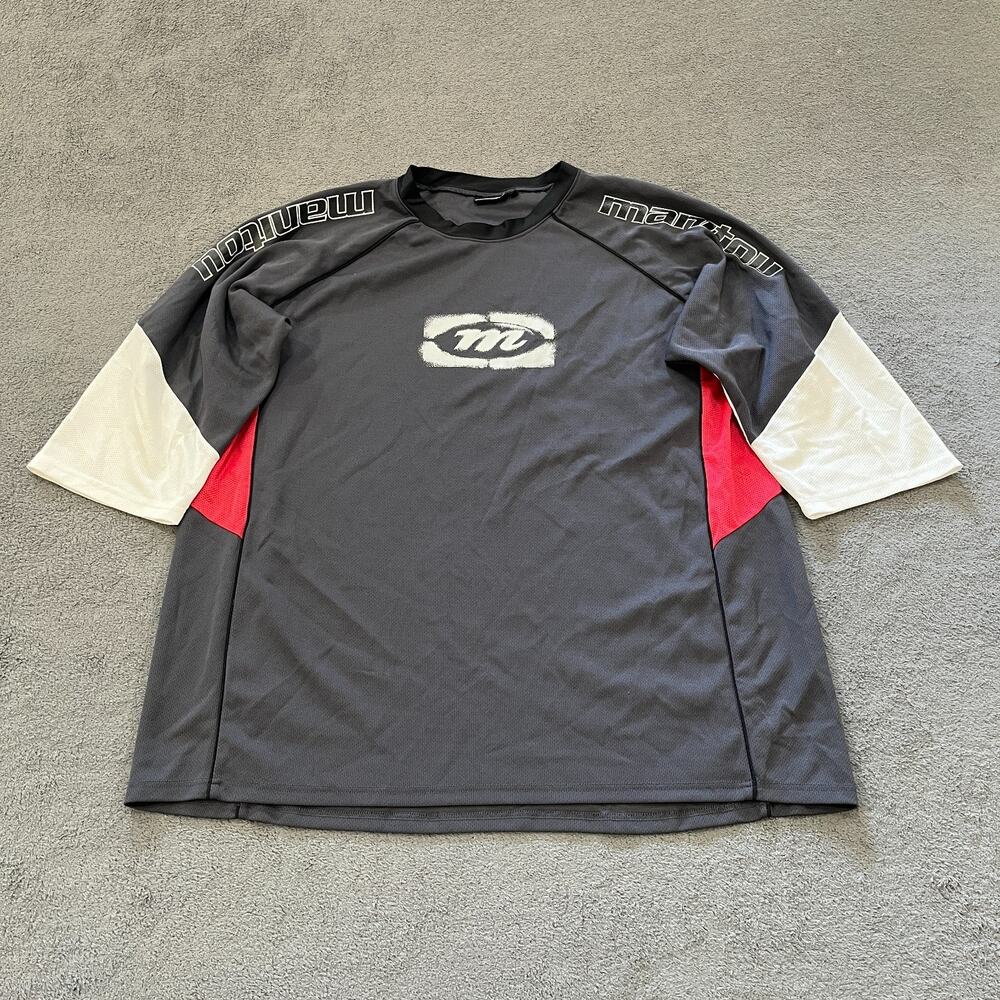 Manitou Short Sleeve Black Red White Cycling Mountain Bike Jersey Men's Size 2XL